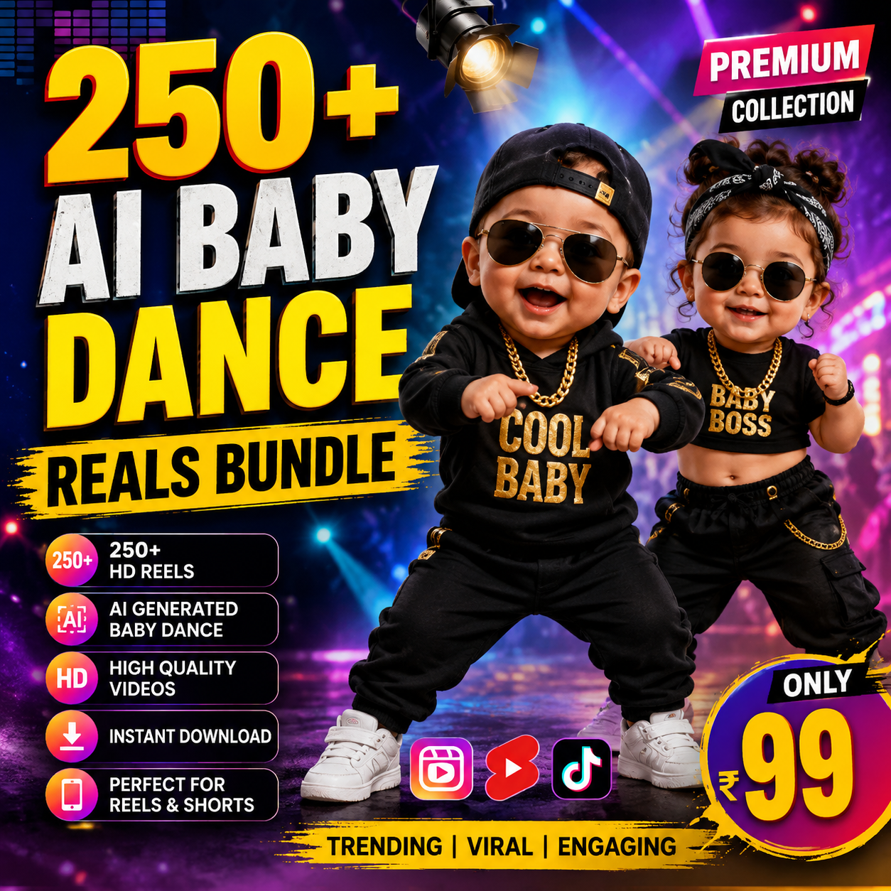 250+ AI Baby Dance Reels Bundle – Premium Viral Reels Collection for Instagram & YouTube Shorts