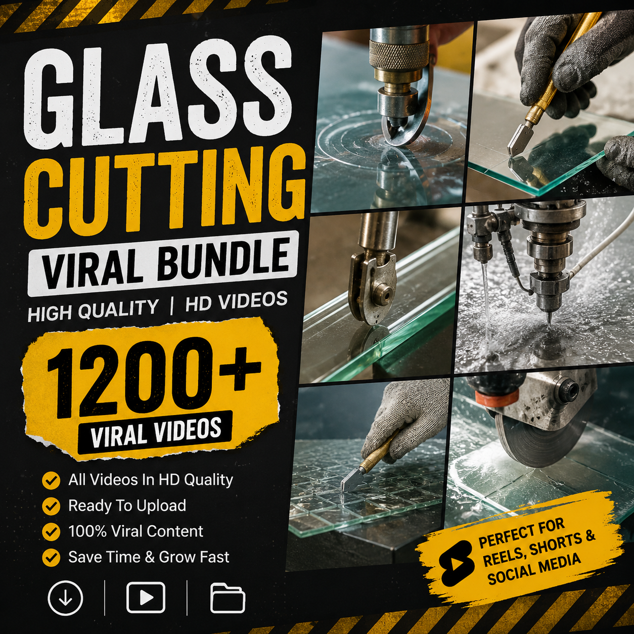 Glass Cutting 1200+ Viral Video Bundle