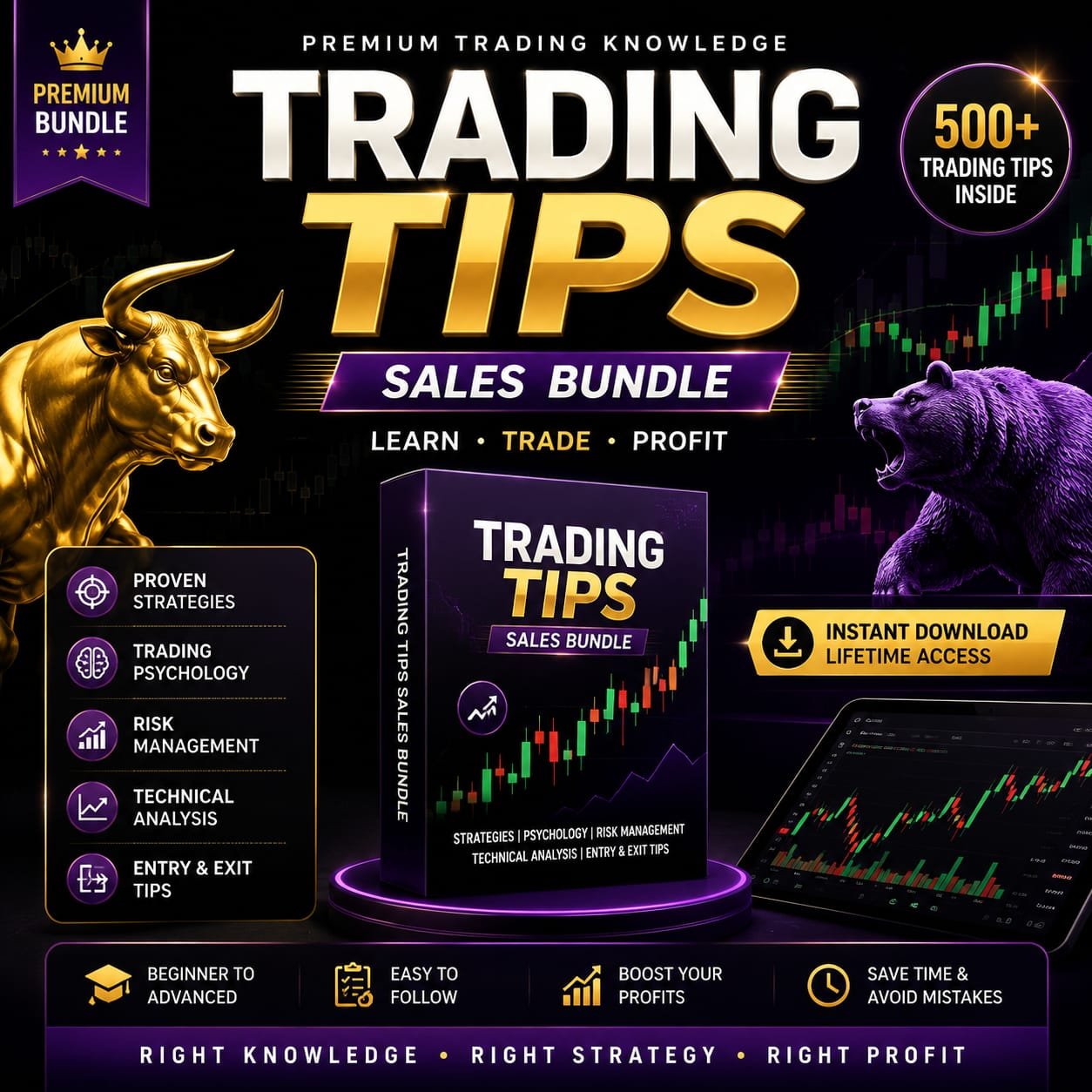 Trading Tips Sales Bundle – 500+ Proven Strategies for Consistent Profit 📈